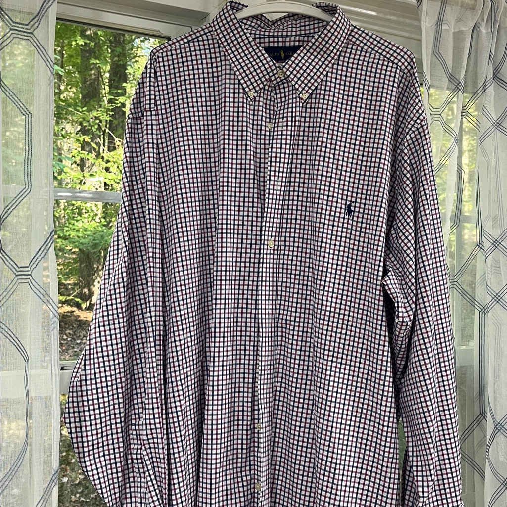 Ralph Lauren Plaid Performance Shirt In Blue And Purple